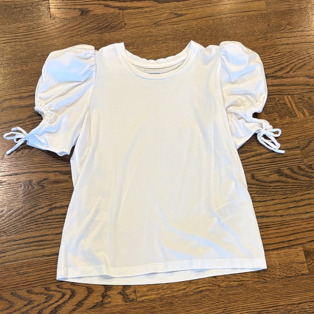 Banana Republic Puff short Sleeve White Top, XXS